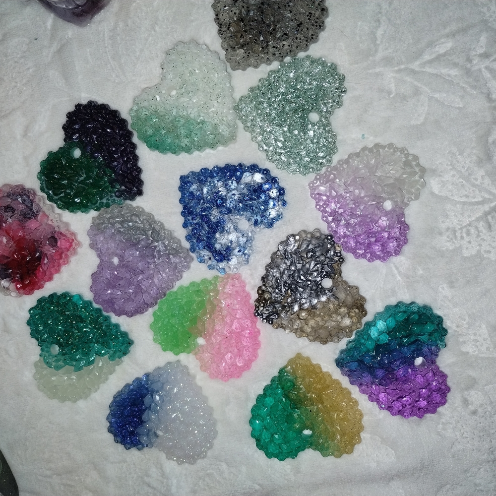 Colorful Heart-Shaped Beaded Charms